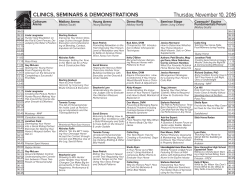 Clinic Seminar Demo Schedule