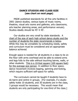 DANCE STUDIOS AND CLASS SIZE