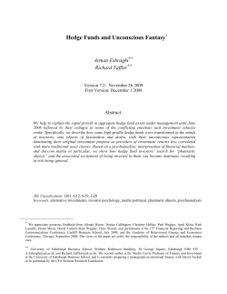 Hedge Funds as Phantastic Objects