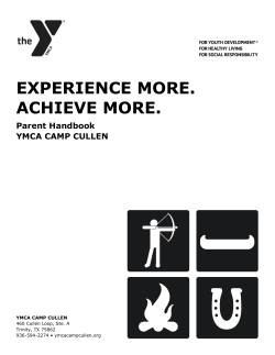Parent Handbook - YMCA Camp Cullen