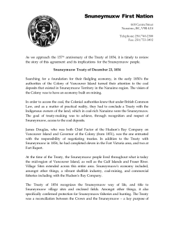 SFN 1854 Treaty - Backgrounder