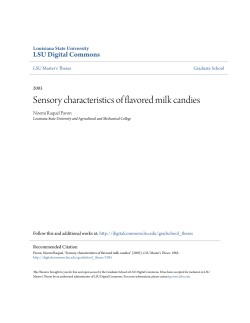 Sensory characteristics of flavored milk candies