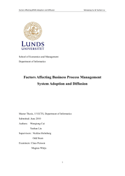 Factors Affecting Business Process Management System Adoption