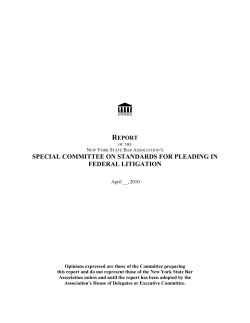 Pleading Standards in Federal Litigation