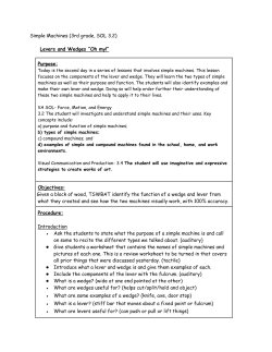 Simple Machines (3rd grade, SOL 3.2) Levers and Wedges “Oh my