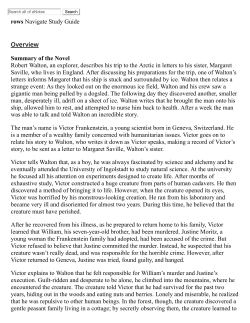 Frankenstein Summary