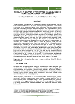 modeling the impact of anticipated sea level rise on the nile delta