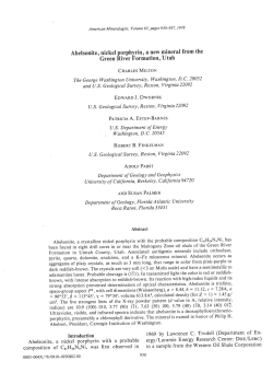 Abelsonite, nickel porphyrin` a new mineral from the .Green River