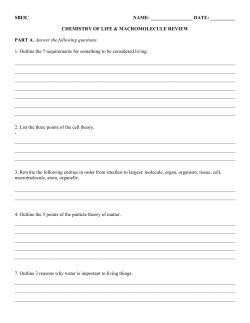 Macromolecules Worksheet #2