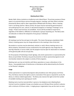 Meeting Room Policy Bexley Public Library maintains an Auditorium