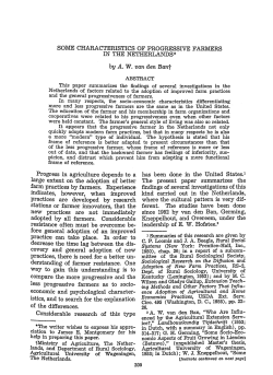 SOME CHARACTERISTICS OF PROGRESSIVE FARMERS IN THE