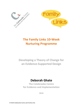 The Family Links 10-Week Nurturing Programme