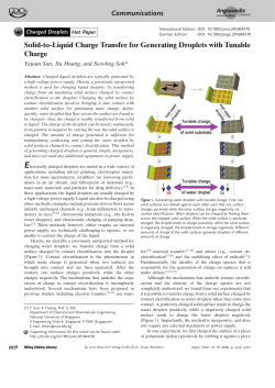 Solid‐to‐Liquid Charge Transfer for Generating Droplets with