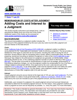Memorandum of Costs After Judgment Step by Step Guide