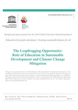 The Leapfrogging opportunity: role of education in sustainable
