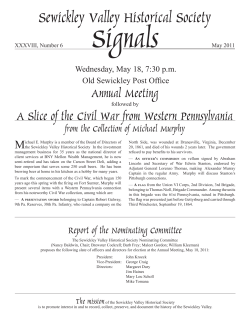 Signals May 2011 - Sewickley Valley Historical Society