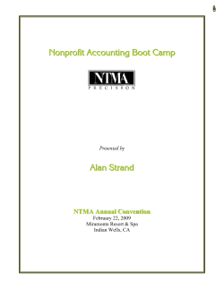 Nonprofit Accounting Boot Camp - National Tooling and Machining