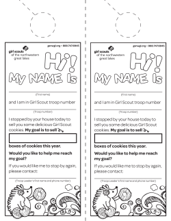 Girl Scout Cookie Program Door Hanger