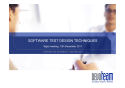 SOFTWARE TEST DESIGN TECHNIQUES