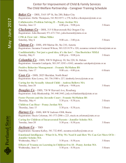 May - June 2017 - Portland State University`s Child Welfare