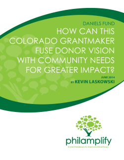 how can this colorado grantmaker fuse donor vision with community