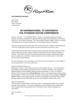 ap international to distribute kts titanium guitar components