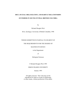 diet, spatial organization, and habitat relationships