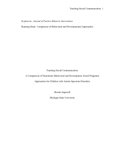 Teaching Social Communication A Comparison of Naturalistic