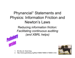Phynancial1 Statements and Physics: Information Friction and
