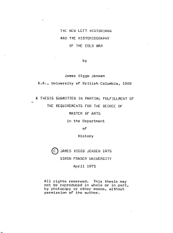 The new left historians and the historiography of the Cold War. --