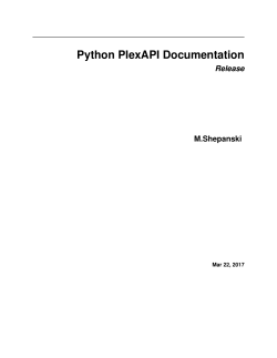 Python PlexAPI Documentation