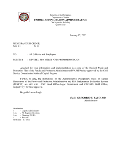 Merit and Promotion Plan - Parole and Probation Administration
