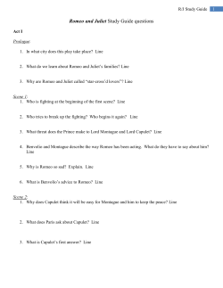 Romeo and Juliet Study Guide questions
