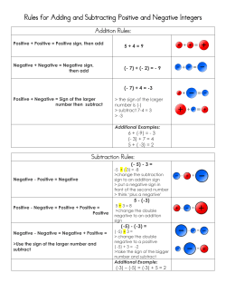 Rules for Adding and Subtracting Positive and Negative Integers