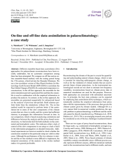 On-line and off-line data assimilation in palaeoclimatology: a case