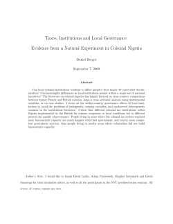 Taxes, Institutions and Local Governance