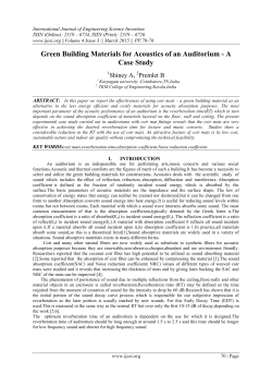 Green Building Materials for Acoustics of an Auditorium