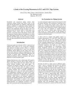 A Study of the Freezing Phenomena in PVC and CPVC