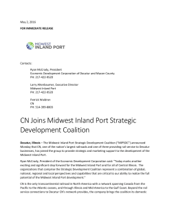 CN Joins Midwest Inland Port Strategic Development Coalition