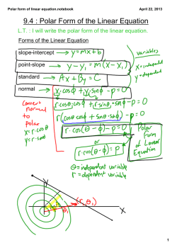 Polar Form of the Linear Equation