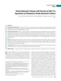 Stroke Mismatch Volume with the Use of ABC/2 Is Equivalent to