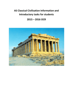 AS Classical Civilisation Information and Introductory tasks for
