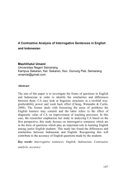 147 A Contrastive Analysis of Interrogative Sentences in English