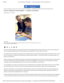 Shaping Our Future Together Salem News Column