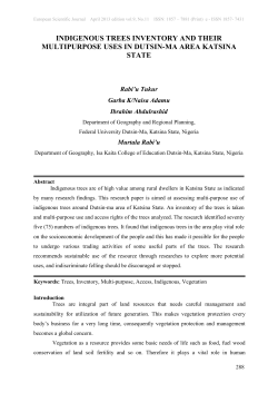 indigenous trees inventory and their multipurpose uses in dutsin
