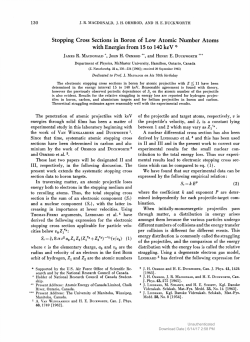 Stopping Cross Sections in Boron of Low Atomic Number Atoms with