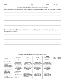 Grade: A or B Principles of Design (BUMPERC) Acrostic Poster