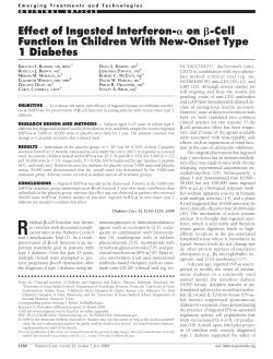 Effect of Ingested Interferon- on -Cell Function in