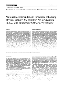National recommendations for health