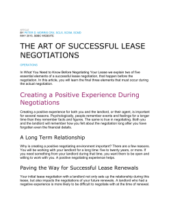 Handout - Lease Negotiations
